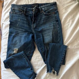 Lucky Brand Women's Ripped Dark Blue Skinny Jeans